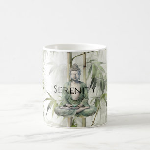 Caneca De Café Buda Serenidade do Bambu Verde
