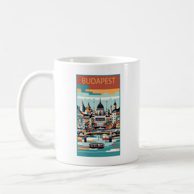 Caneca De Café Budapest Hungary Art Deco (Esquerda)