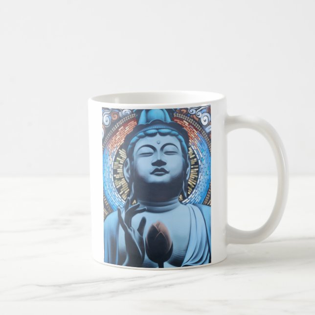 Caneca De Café Buddha no azul (Direita)