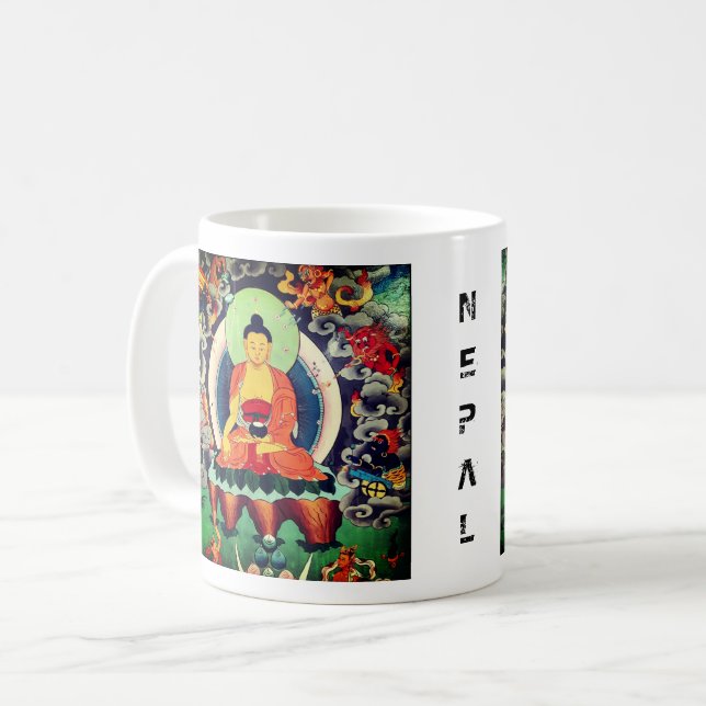 Caneca De Café Buddha Shakyamuni - Os Himalaias, Dharma (Frente Esquerda)
