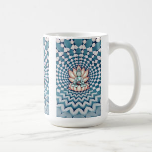 Caneca De Café Budismo Zen Infinity Mirage Azul