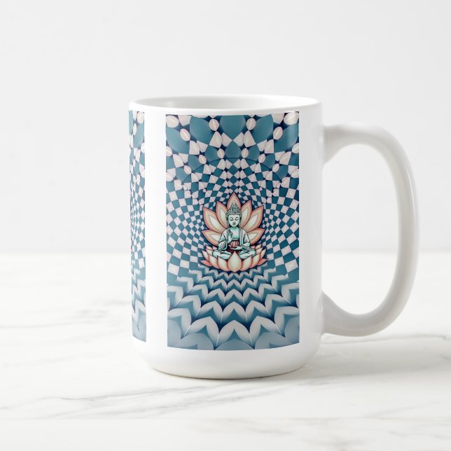 Caneca De Café Budismo Zen Infinity Mirage Azul (Direita)