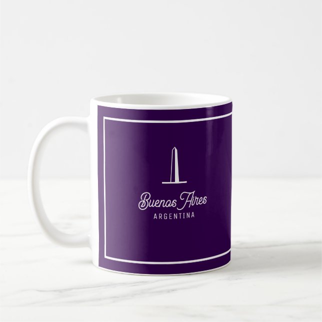 Caneca De Café Buenos Aires Argentina Elegante Minimalista Retro (Esquerda)