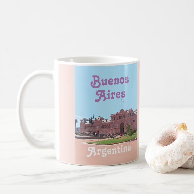 Caneca De Café Buenos Aires Souvenir, Argentina (Com Donut)