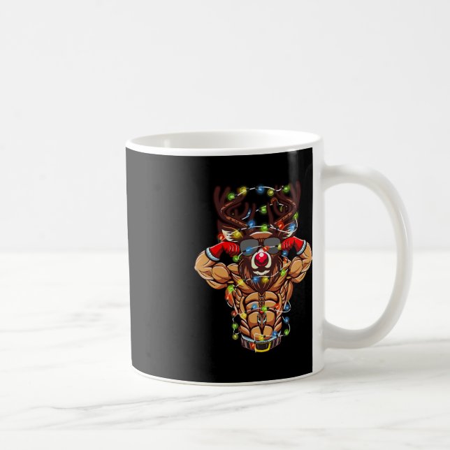 Caneca De Café Buff Papais noeis Reindeer Bodybuilding Christmas  (Direita)