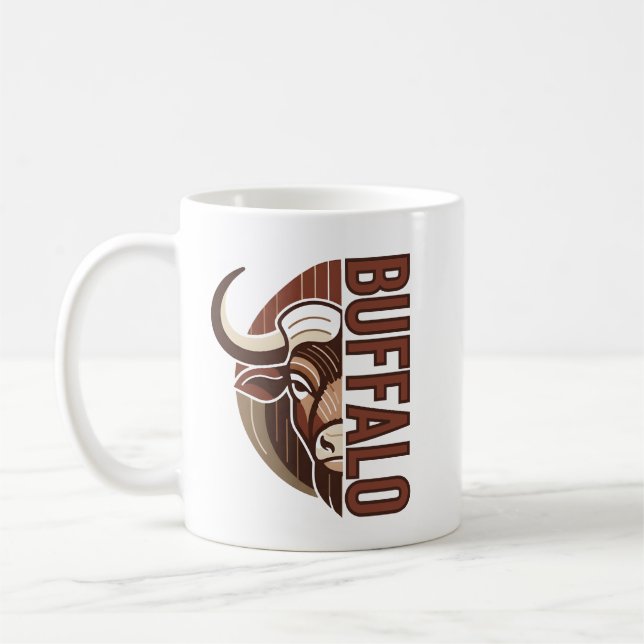 Caneca De Café buffalo typo mugs design (Esquerda)