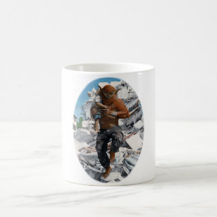 Caneca De Café Bugbear Hero Resgatando Criança Fantasia Art Café