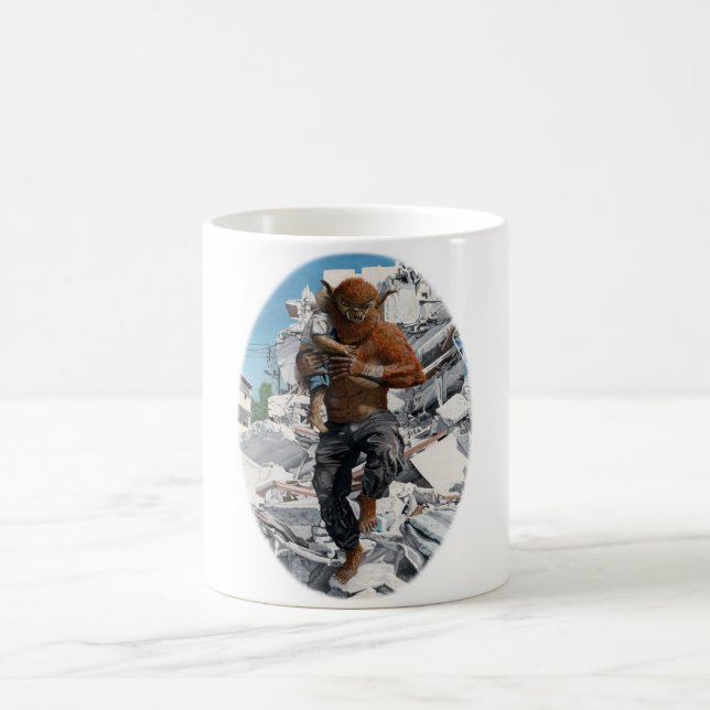 Caneca De Café Bugbear Hero Resgatando Criança Fantasia Art Café  (Centro)