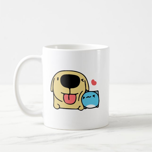 Caneca De Café BugCat Capoo cat e DogDog (Esquerda)
