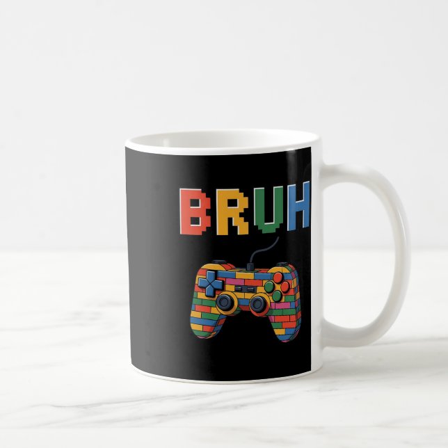 Caneca De Café Building Blocks Bruh Gaming Gamer Boys Brick Maste (Direita)
