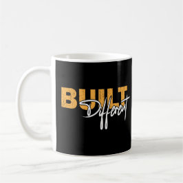 Caneca De Café Built Different Bold Motivational Typography Des