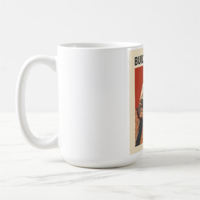 Caneca De Café Built To Last Mason Construction Worker Art - Prof (Esquerda)