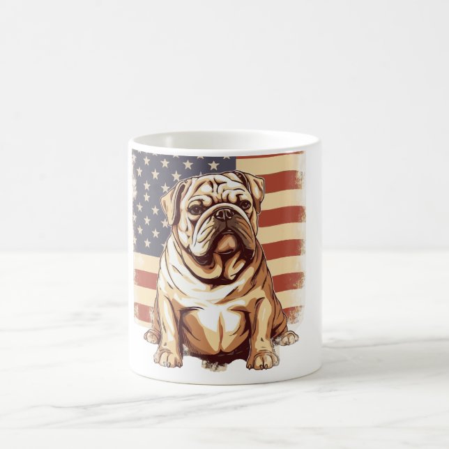 Caneca De Café Buldogue Americano Patriótico (Centro)