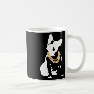 Caneca De Café Buldogue com Colar Dourado