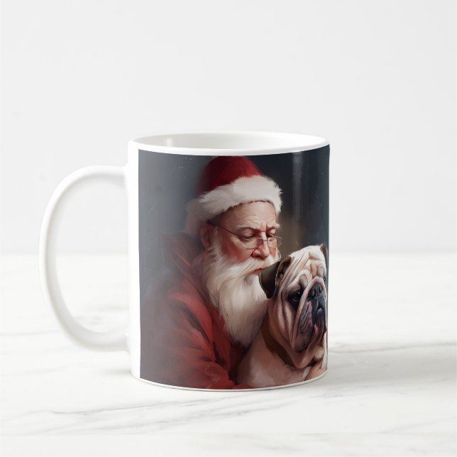 Caneca De Café Buldogue com Papai Noel Natal Festivo (Esquerda)