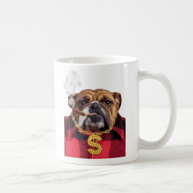 Caneca De Café Buldogue de fumo de Gangsta (Direita)