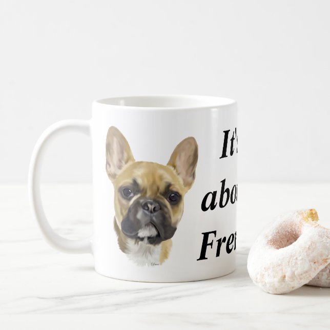 Caneca De Café Buldogue Francês (Com Donut)