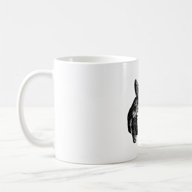 Caneca De Café Buldogue francês desenho de Buldog White Mug (Esquerda)