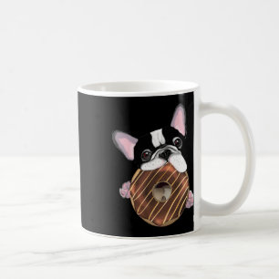 Caneca De Café Buldogue Francês E Rosquinha De Chocolate