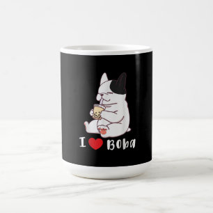 Caneca De Café Buldogue Francês Eu Adoro Boba Bubble milk Tea Do