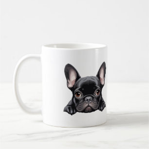 Caneca De Café Buldogue Francês Peeking Bonito E Engraçado Animal