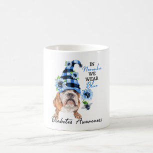 Caneca De Café Buldogue Novembro Vestimos a Consciência da Diabet
