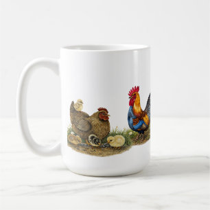 Caneca De Café Bule de Chá Família da Fazenda Galo & Galinha