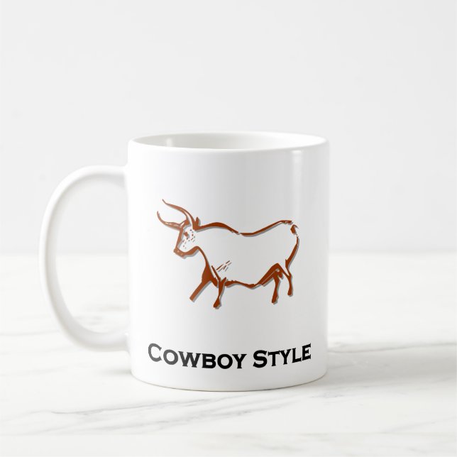 Caneca De Café Bull Cowboy Style Brown (Esquerda)