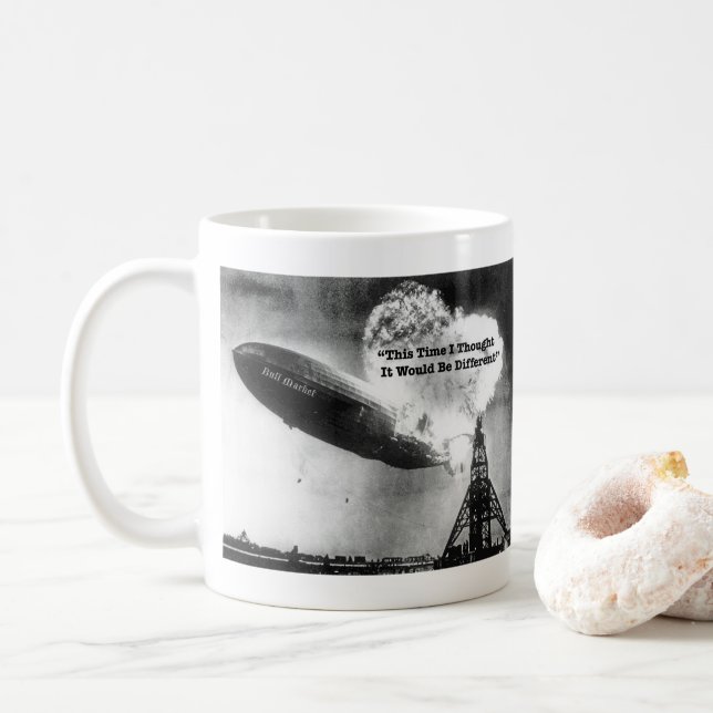 Caneca De Café Bull Market Crash Humor (Com Donut)