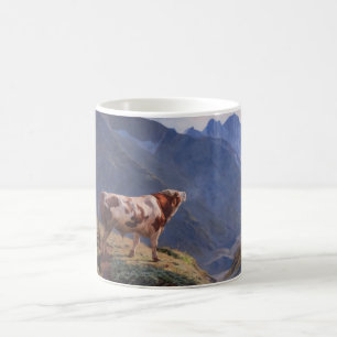 Caneca De Café Bull nos Alpes (por Eugène Burnand)