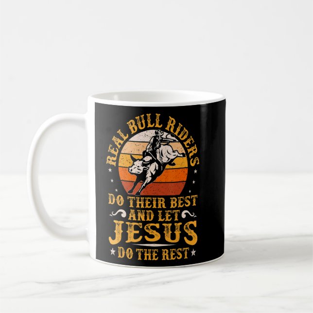 Caneca De Café Bull Rider Outfit Western Rodeo Party Match Bul (Esquerda)