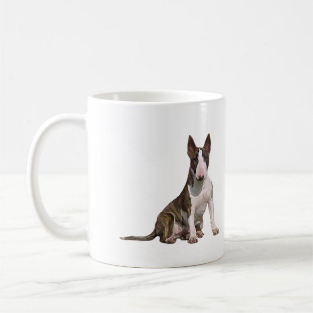 Caneca De Café Bull Terrier (B) - Tigrado e branco (Esquerda)