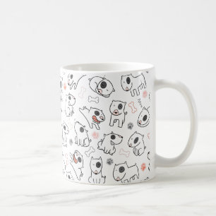 Caneca De Café Bull Terrier Dog Lover Seamless Patterno