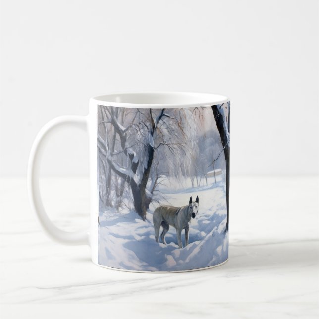 Caneca De Café Bull Terrier Que Neve Natal (Esquerda)