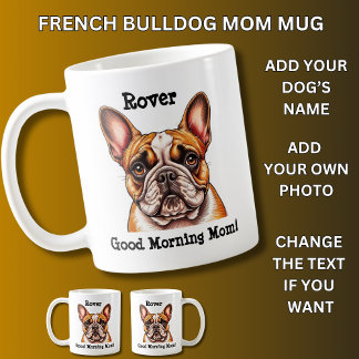 Caneca De Café Bulldog Francês, Add Dog's Name, Change Photo