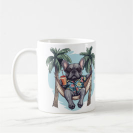 Caneca De Café Bulldog Francês com Camisa Havaiana