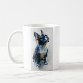 Caneca De Café Bulldog francês de aguarela sentado