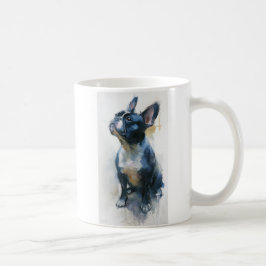 Caneca De Café Bulldog francês de aguarela sentado