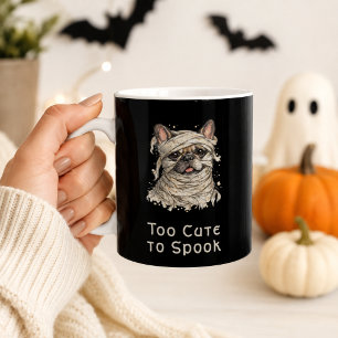 Caneca De Café Bulldog Francês de Halloween Fofa Mumificada