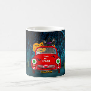 Caneca De Café Bulldog Francês Dirigindo Carro Assustador de Hall