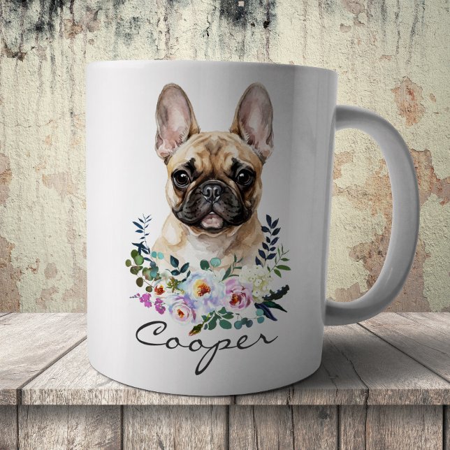 Caneca De Café Bulldog Francês em Aquarela (Criador carregado)