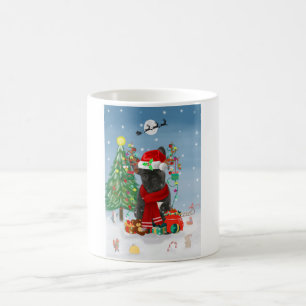 Caneca De Café Bulldog Francês em Neve com Presentes de Natal