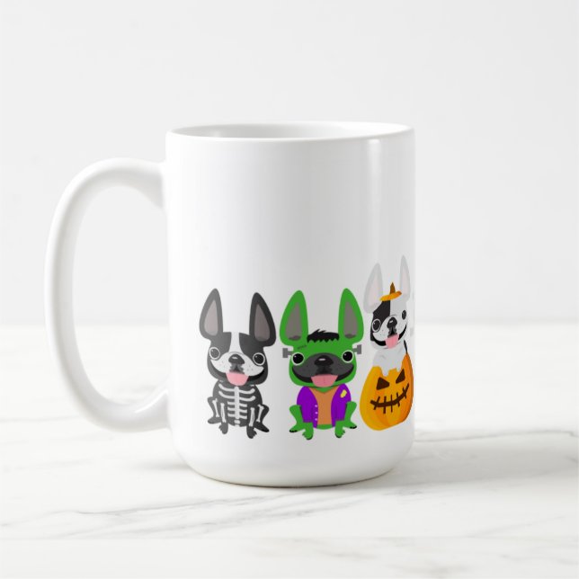 Caneca De Café Bulldog Francês Halloween Mug - 15 oz (Esquerda)
