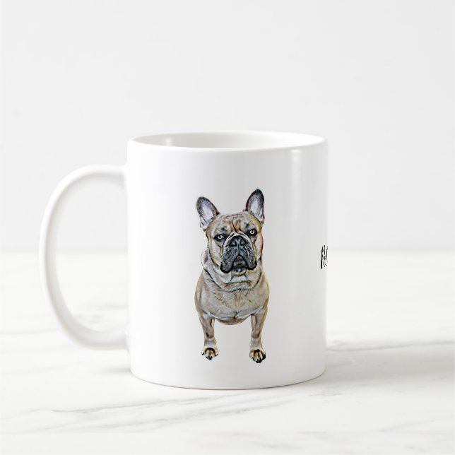 Caneca De Café Bulldog Francês Personalizado (Esquerda)