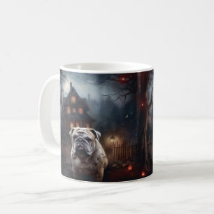Caneca De Café Bulldog Halloween Scary