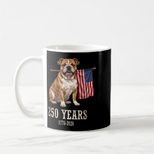 Caneca De Café Bulldog Inglês Bandeira Americana 250 Anos Patriót