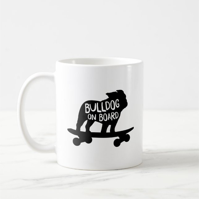 Caneca De Café Bulldog no Conselho | Cachorro de skate Silhouette (Esquerda)