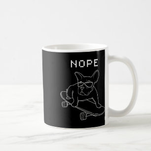 Caneca De Café Bulldog Nope Andando No Skateboard Legal Frenchie