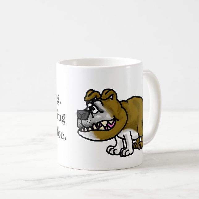 Caneca de Café Bulldog Rosnando (Frente Esquerda)