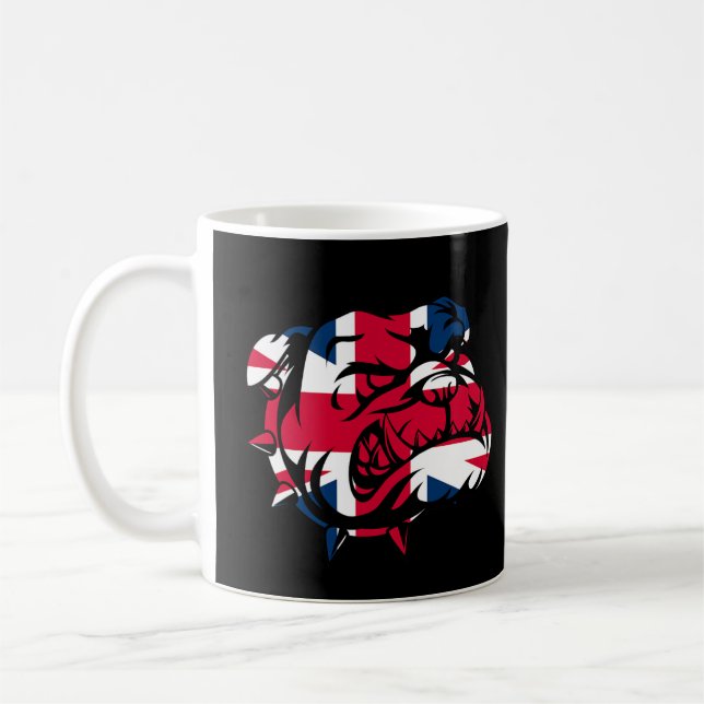 Caneca De Café Bulldog Union Jack Flag (Esquerda)